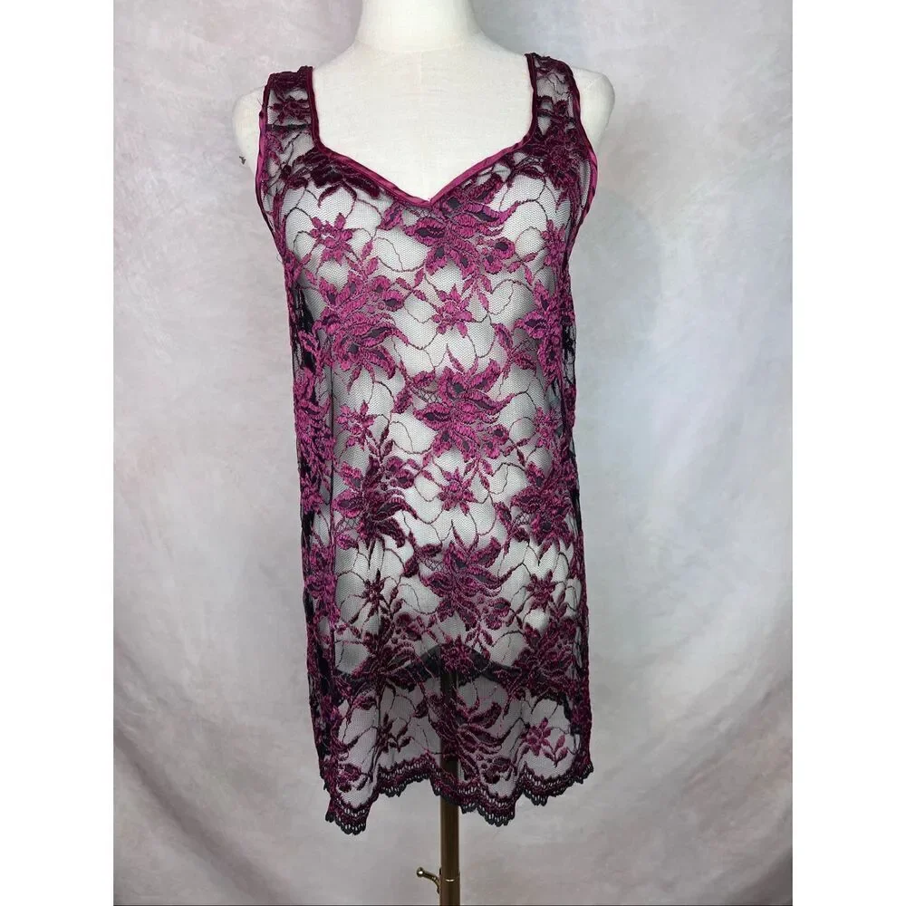 Vintage 1990s Lace Slip Lingerie Size Small Vampy Moody Gothic - Picture 1 of 7